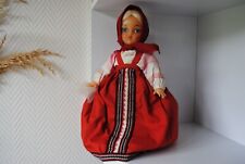 (16) ANCIENNE POUPEE DOLL COVER TEAPOT RUSSIE RUSSE CACHE THEIERE (robe rouge)