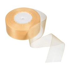 Organza Ruban 1-37/64 Pouce 1 Rouleau Chiffon Tissu pour Cadeau Clair Doré