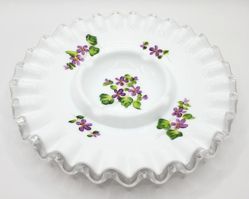 Fenton milk glass silver crest - fenton,