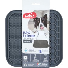 Tapis à lécher M silicone ventouse 21 x 21 cm gris pour chien