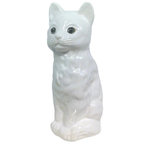 Chat ceramique yeux en - ,