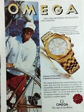 1986 OMEGA vintage watch Print Ad  !!! GOLDEN BOAT SAILING