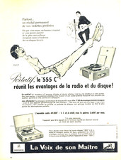 publicité Advertising  1122  1955 La Voix de son Maitre tourne -disques 555C