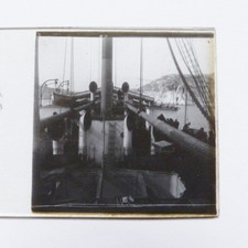 NAVIRE en vue de MARSEILLE , photo stéréo plaque de verre ( #1 )