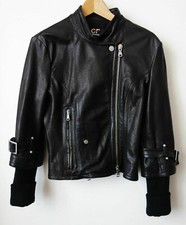SUPERBE BLOUSON en CUIR noir perfecto GIANFRANCO FERRE Taille S 36 état NEUF !