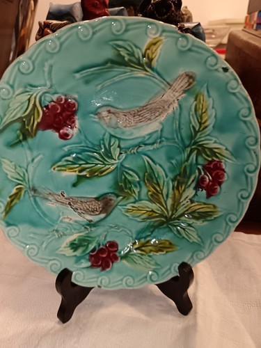 Assiette barbotine décor - en,