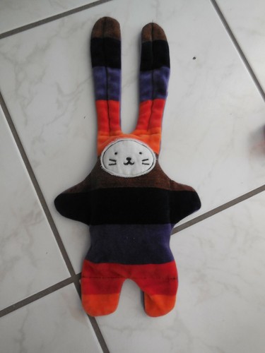 284 doudou lapin rayé - doudou,