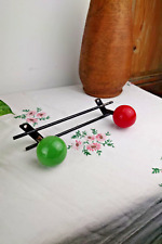 Patère Vintage Style Seventies en Métal et Bois - 2 Disponibles