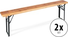 2x Banc Bois Pliant Léger Camping Jardin Extérieur Balcon Terrasse Patio 177cm