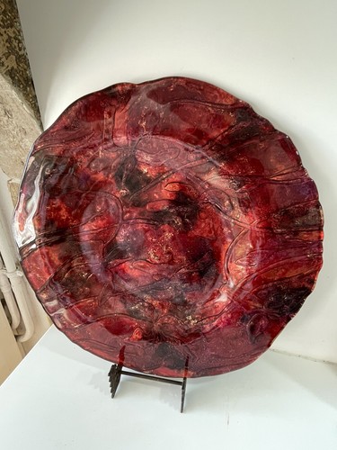 Grand plat rond coupe laque - grand,