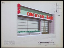 ART DECO FRANÇAIS, BAR AMÉRICAIN À PARIS - POCHOIR 1930 - GEORGES GOLDBERG