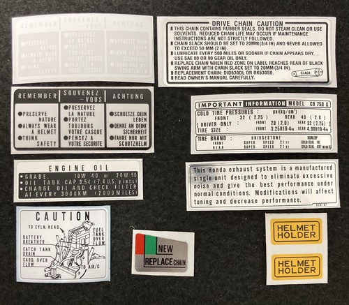 Cb750 warning kit decals - cb750, decals"