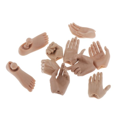 Paires mains pieds de - de, et