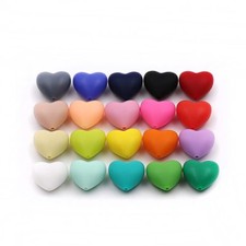 Perle en Silicone Coeur 24mm x