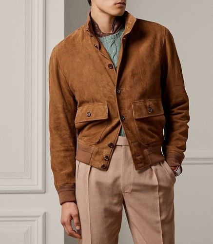 Homme daim marron veste pure - daim,