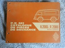 RENAULT CATALOGUE DE PIECES DE RECHANGE P.R. 661   R 2065 et R 2086 moteur ess.