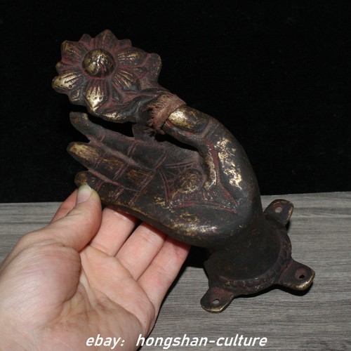 Old nepal pure bronze gilt - 6",
