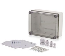 Boîtier industriel 240x190x110mm Plaque de montage Presse-étoupe Supports muraux