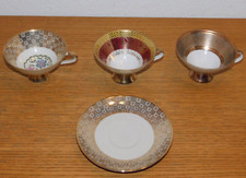 LOT 3 TASSE + sous assiette DOREE OR winterling marktleuthen bavaria PORCELAINE