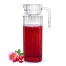 Verseuse 1,1L Carafe en Verre Eau Cruche D'Eau Pichet Kühlschrankkrug