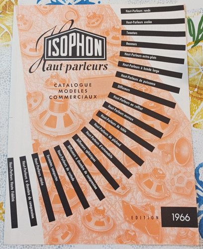 Ancien depliant isophon - ancien, haut