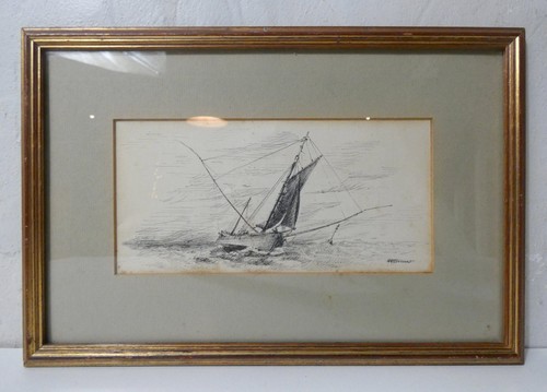 Ancien tableau dessin encre - ancien,