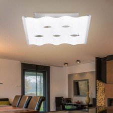 Plafonnier Luminaire de Cuisine Plafonnier Chromé Verre Vagues Design Couloir