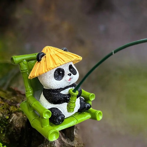 Statue panda pêcheur - panda,