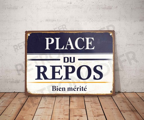 Plaque métal vintage place - métal,