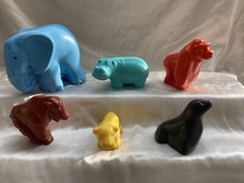 Vintage Fisher Price Little People 916 Zoo Elephant Hippo Goat Gorilla Cub Seal