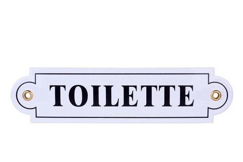 Plaque emaillée toilette 5x20 - plaque,