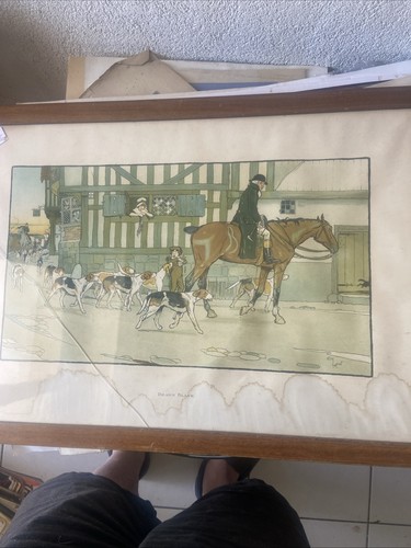 Gravure xixe départ chasse - xixe, de