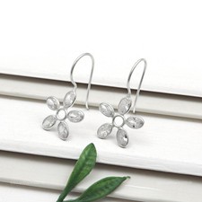 Naturel Zircone Argent Solide Décembre Noël Cadeau Goutte Pendantes Oreilles