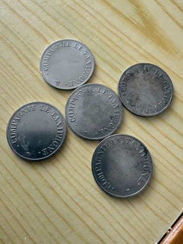 Lot jetons de - 5,