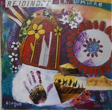 Tableau peinture acrylique sur toile Caravane