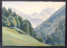 Tableau Montagne Vue du Grand Charnier Isère  par Bruno Seuchter vers 1950