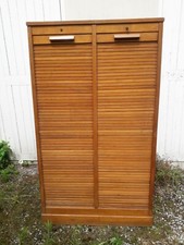 meuble à rideaux ancien double en chène ou meuble de notaire . meuble de métier