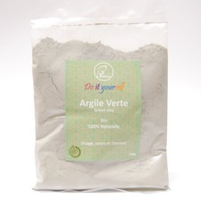 Argile Verte en poudre Bio 100g, Pure et Naturelle, Peaux Grasses
