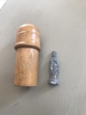Ancien Reliquaire Autel de Voyage de poche en bois statuette Sainte Vierge