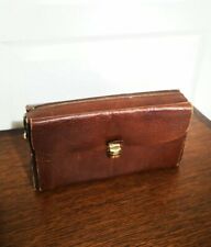Vintage Ancienne Trousse de Toilette LE TANNEUR Cuir Marron Voyage 27x13,5 cm