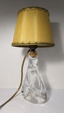 Ancienne Lampe à poser / Chevet - Pied en Cristal de Sevres + Abat jour à pince