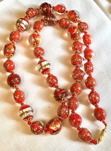 Collier perles verre - ,