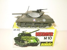 SOLIDO Char destroyer M10 alsace, chassis tout métal non percé, militaire 1972'