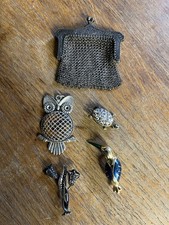 Lot De 4 Broches Anciennes + 1 Minaudière