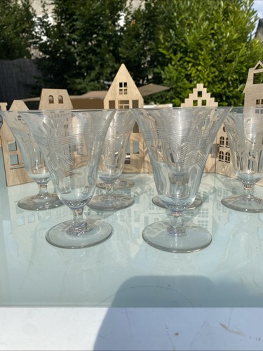 Verres pied verre ciselé - a,