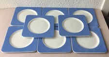 8 petites ASSIETTES vintage. BLEU BLANC.style Villeroy & BOCH Orleans , DIGOIN .