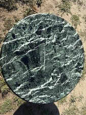 Table ronde ancienne marbre vert d’Italie (XIXe, bois massif)