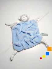 Doudou Plat Ours Gris Blanc Bleu Plume Attache Tétine Tendres Et Douces - Kaloo