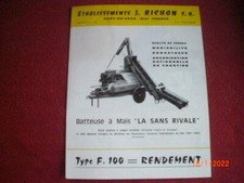 ANCIENNE   BROCHURE    PUBLICITAIRE   BATTEUSES  A  MAIS  J. RICHON