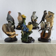 The Country Bird Collection ANDY PEARCE -Résine-Lot 7 Oiseaux Peints À La Main-